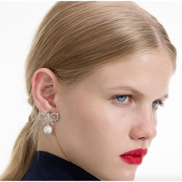 Self-Portrait Micro Bow Pearl Earrings - Picture 1 of 7